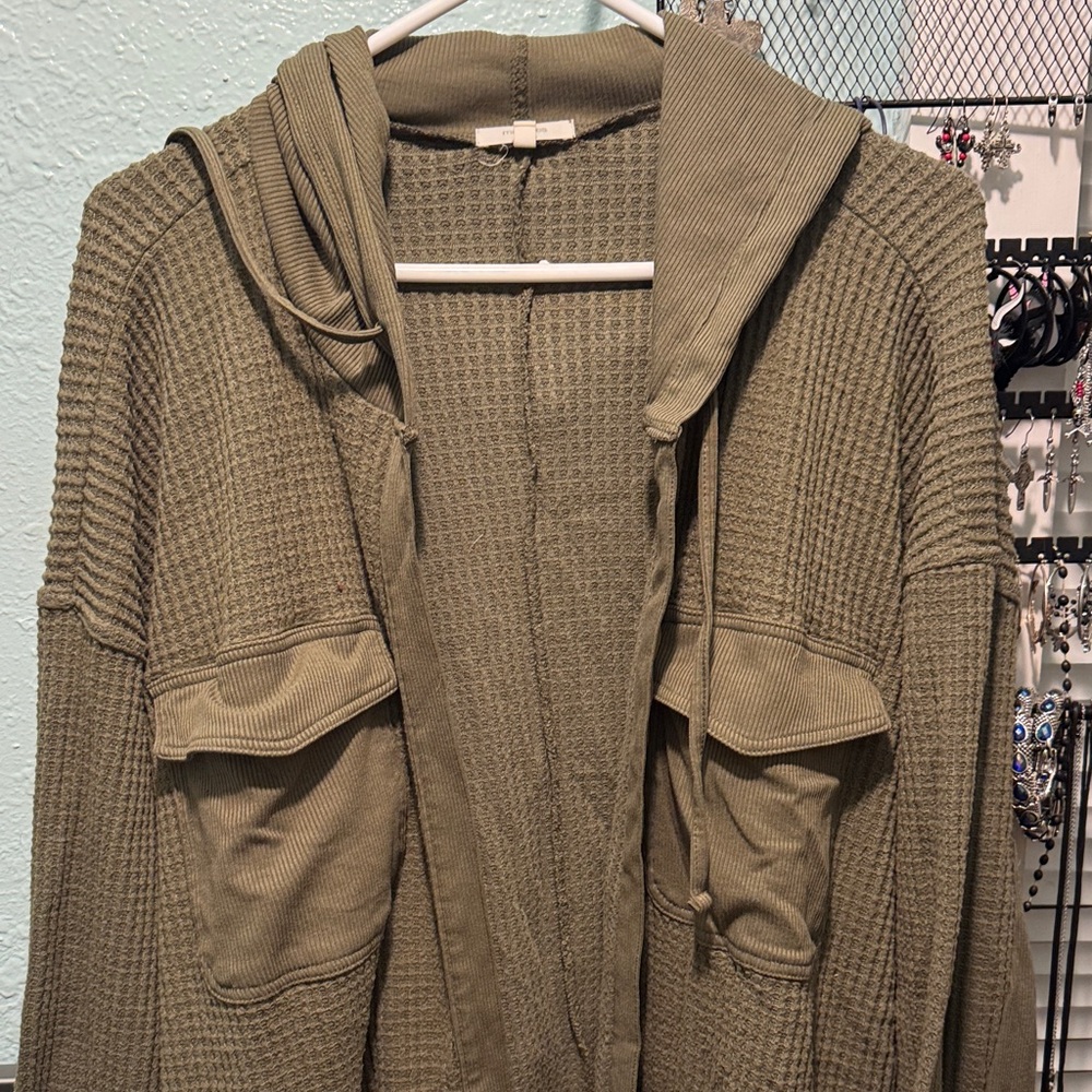 Maurices Olive Utility Cardigan with Hood